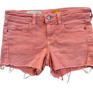 Pilcro By Anthropologie Shorts Womens Pink Denim Stet Fit Cut Off Preppy